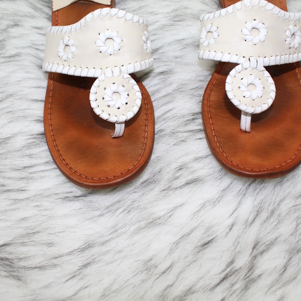 SOLD Jack Rogers Palm Beach Sandal in Cream White - Picture 2 of 8